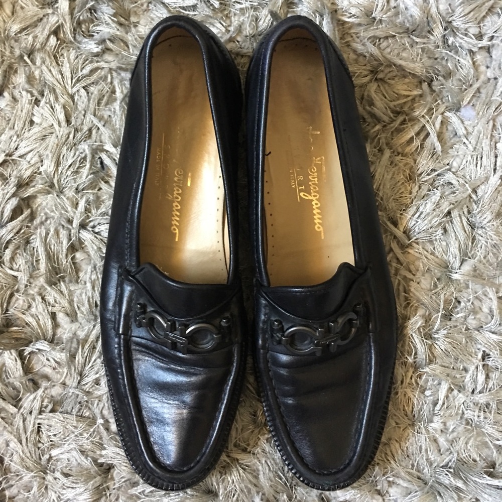 Salvatore Ferragamo Slip On Loafers Gancini Bit
